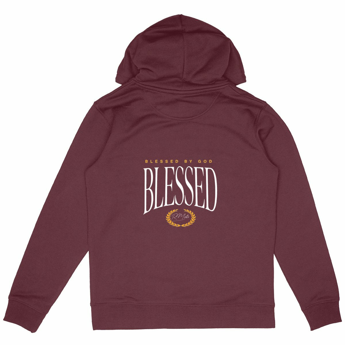  ROMAKO — Sudadera “Blessed by God” - espalda_burdeos