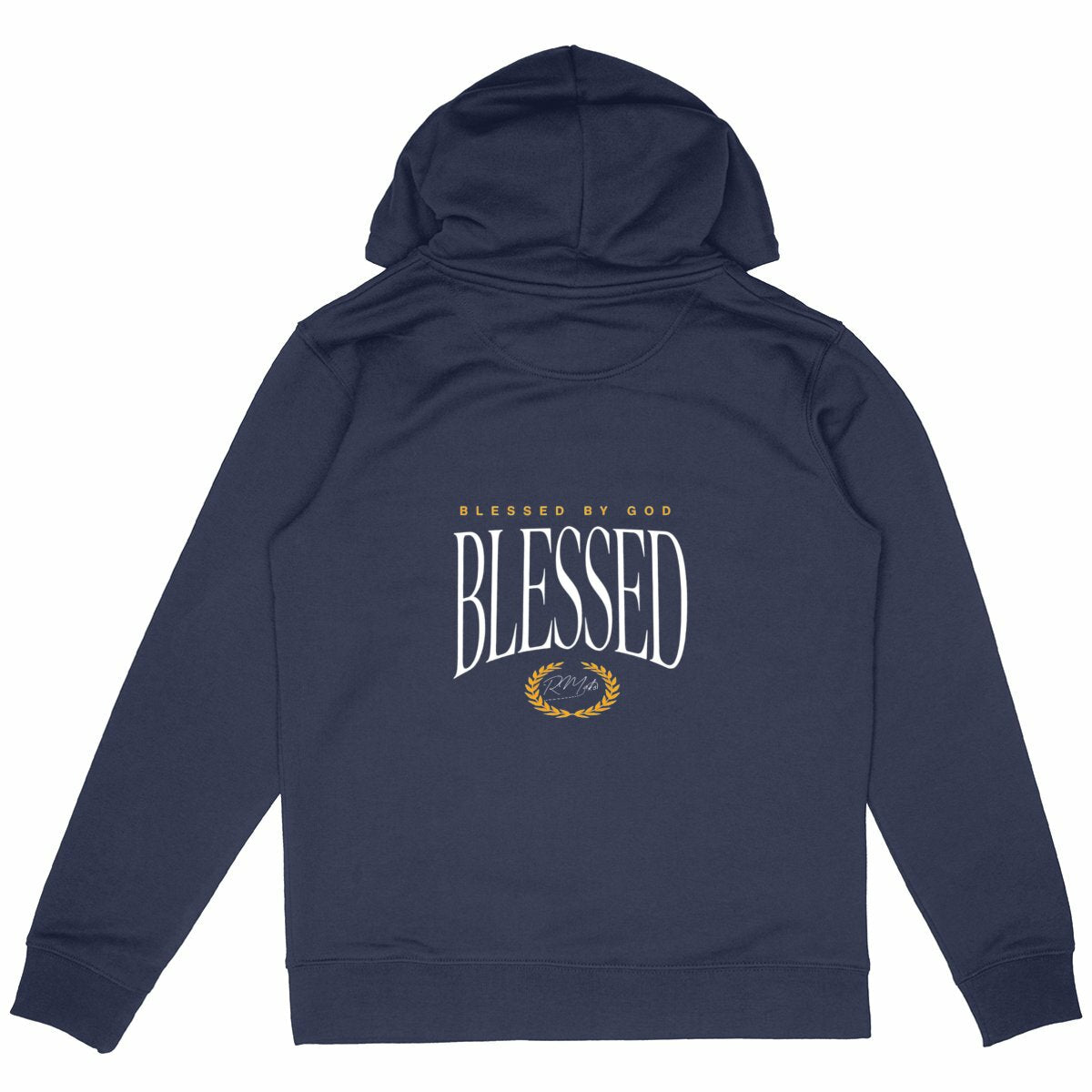  ROMAKO — Sudadera “Blessed by God” - espalda_marino