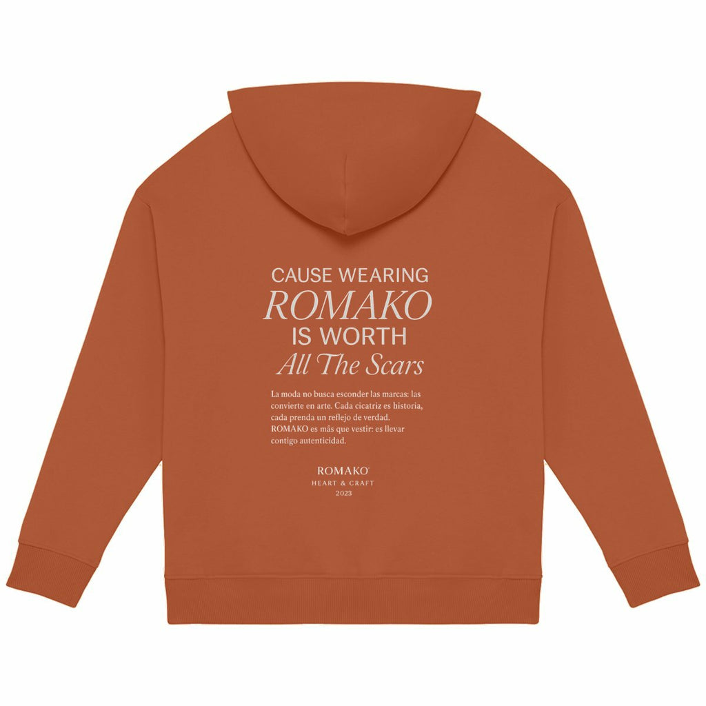ROMAKO — Sudadera “AWESOME” - espalda_naranja