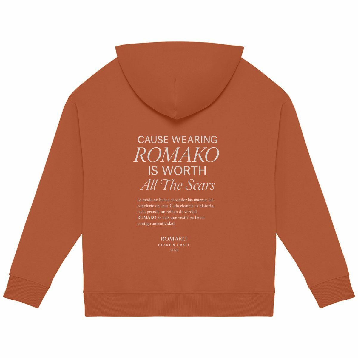 ROMAKO — Sudadera “AWESOME” - espalda_naranja