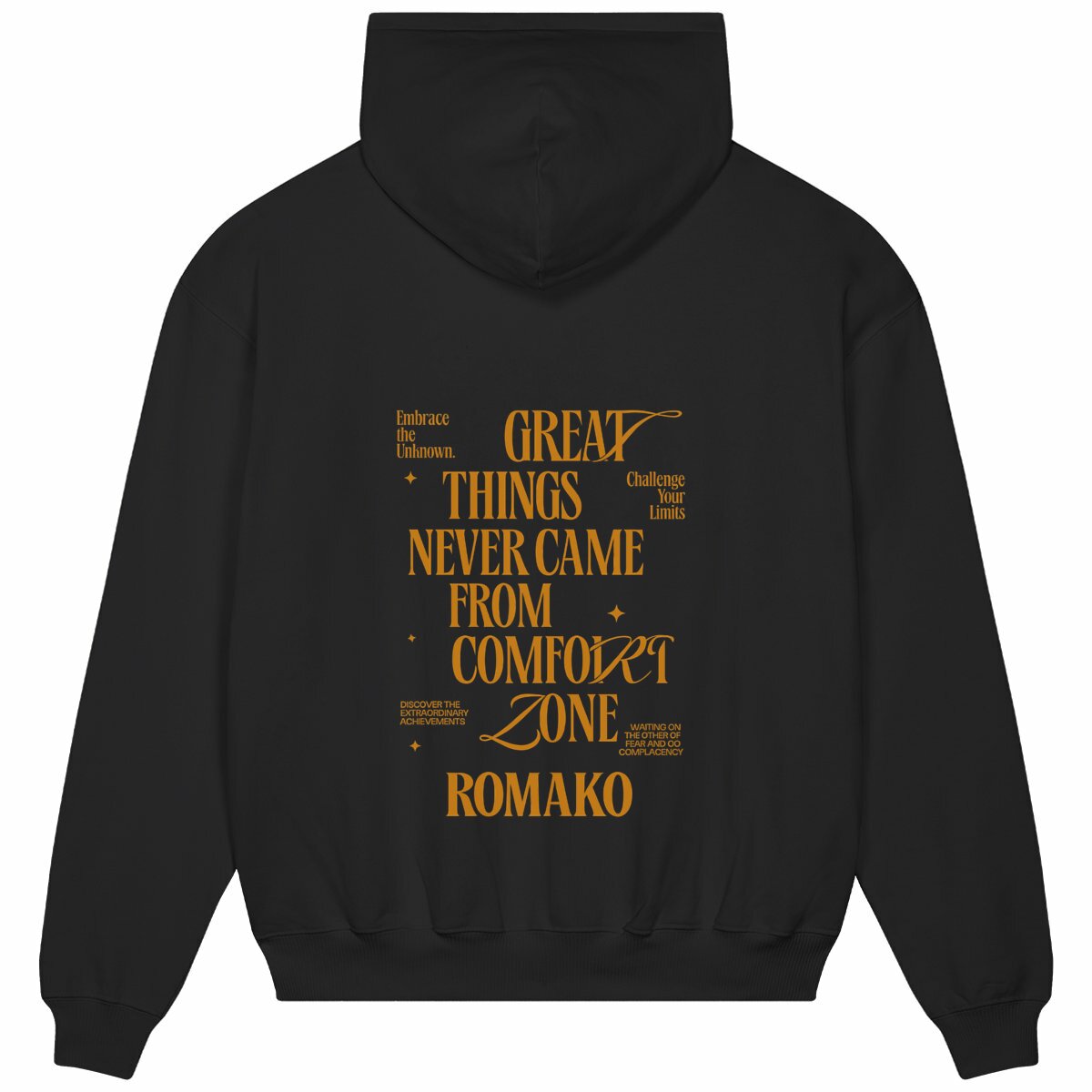 ROMAKO — Sudadera “Comfort Zone” - espalda_negro