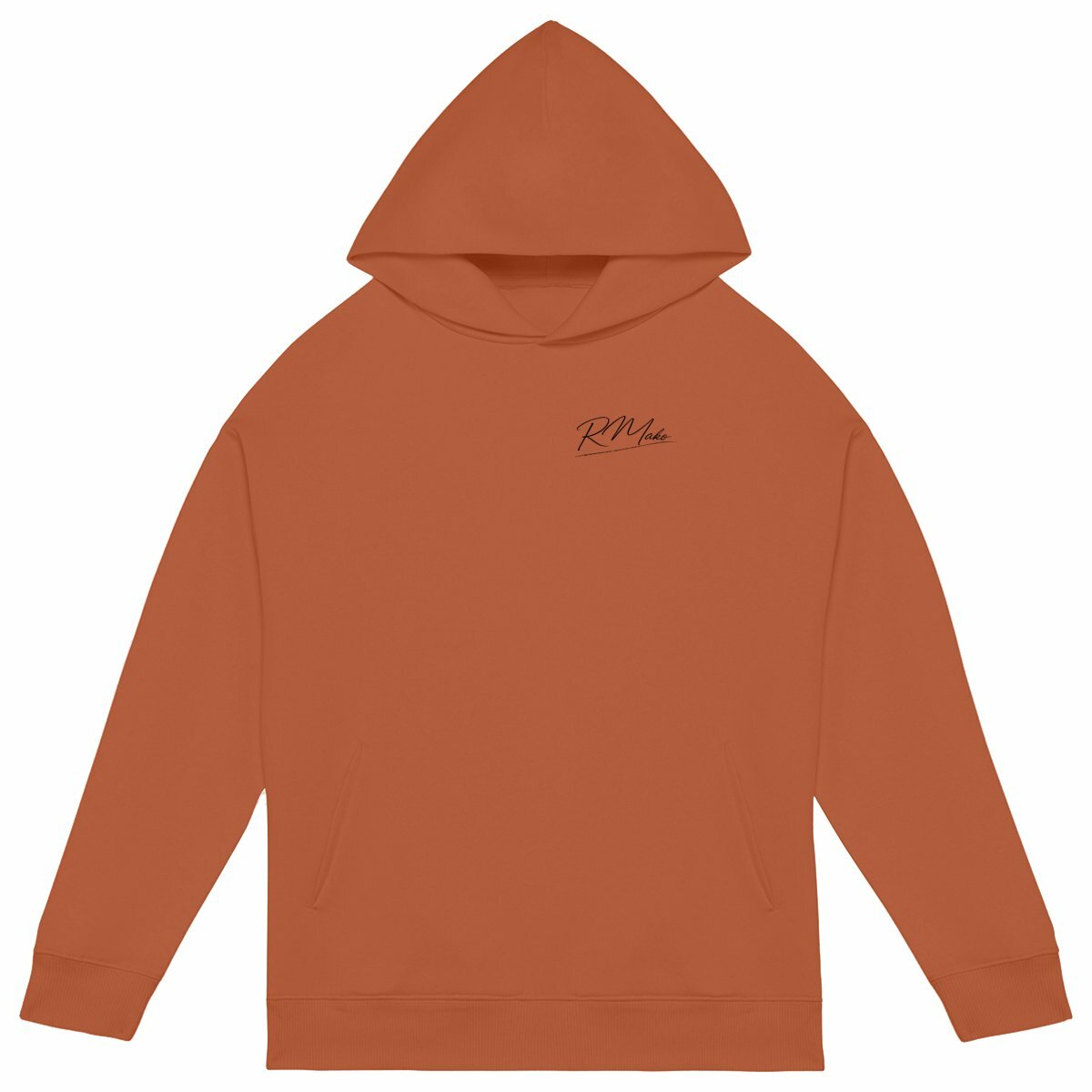 Sudadera con capucha oversize unisex 'Never Forget' - frente_naranja